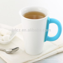 tasse à café en céramique blanche cappuccino avec poignée en silicone